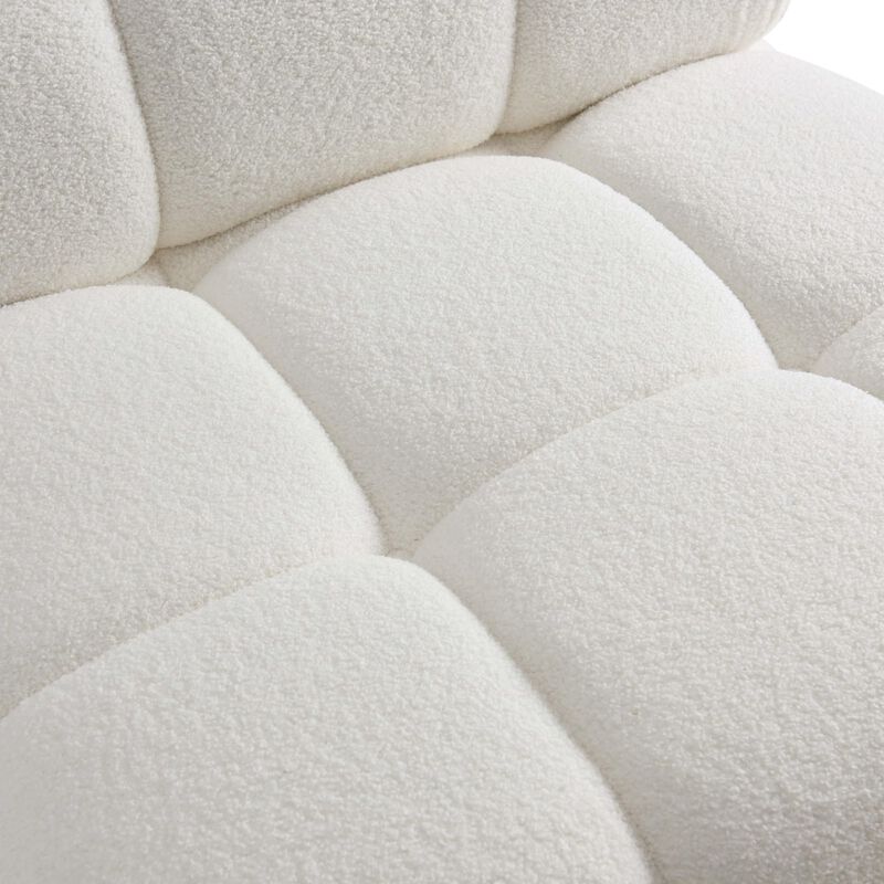 Casafoyer Calliope Cream Vegan Shearling Modular Armless Chair image number 5