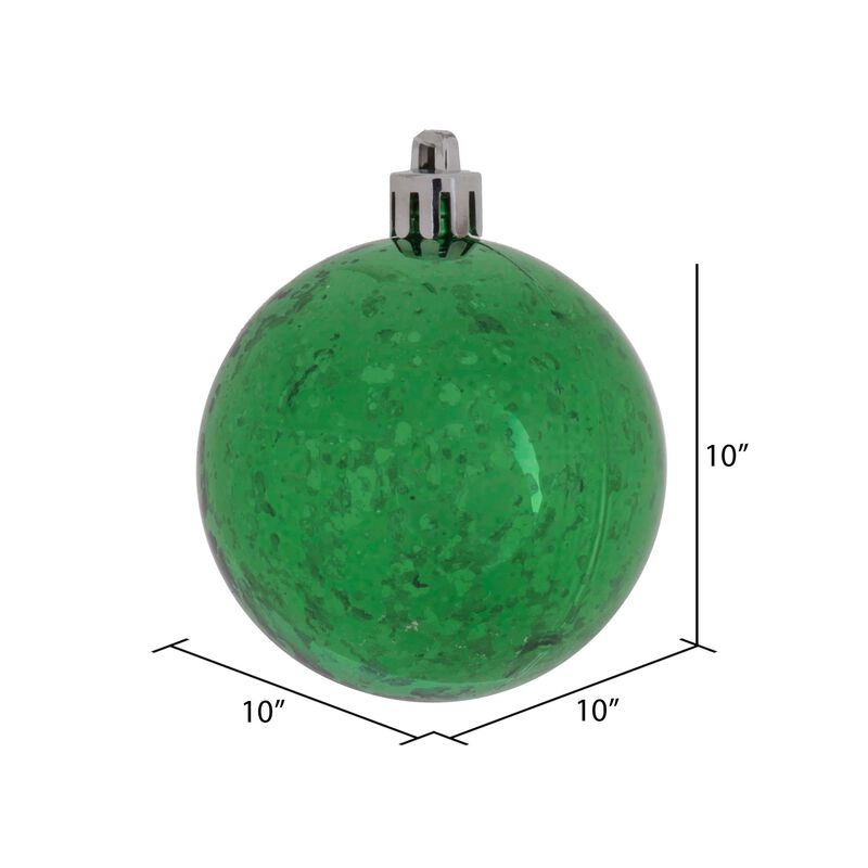 Vickerman 10" Christmas Ornament Ball, Green Shiny Mercury Finish, Shatterproof Plastic, Holiday Christmas Tree Decoration image number 1