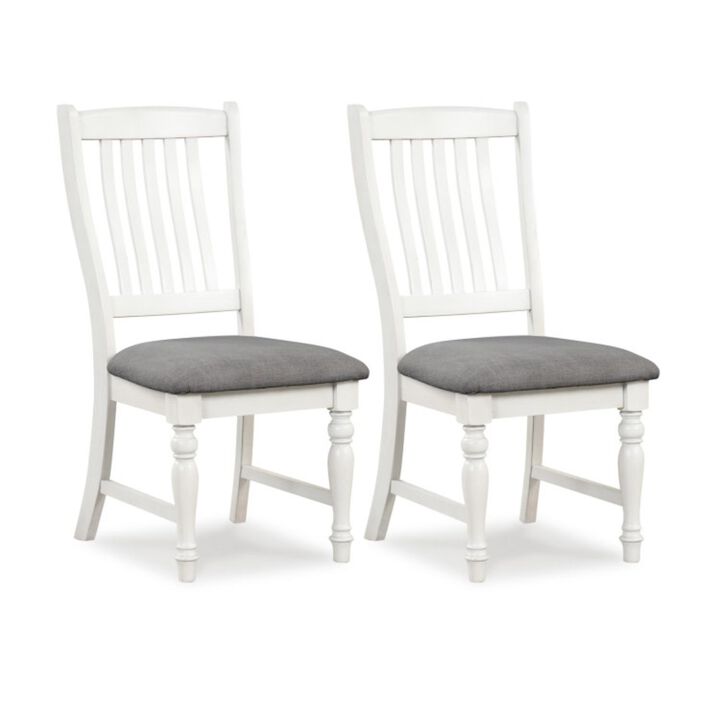 Hivvago Set of 2 Dining Chairs Kitchen Side Chair with Solid Wood Legs-White