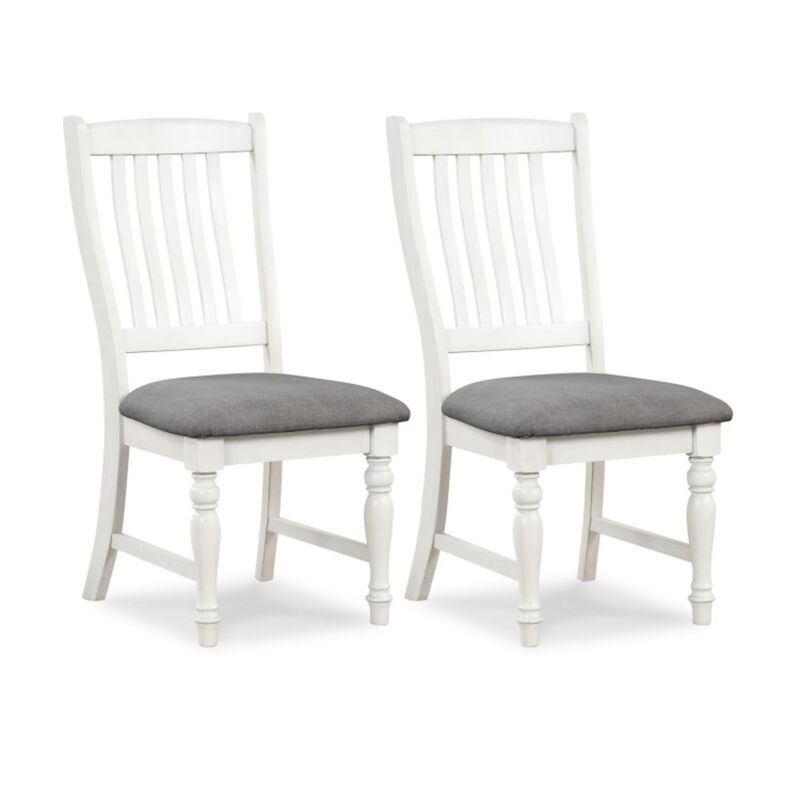 Hivvago Set of 2 Dining Chairs Kitchen Side Chair with Solid Wood Legs-White