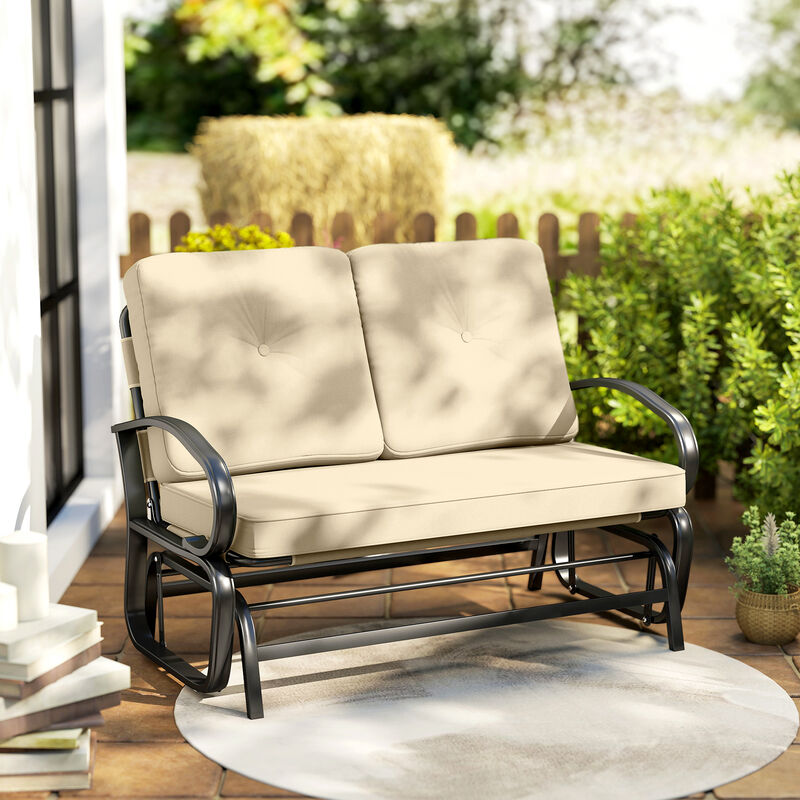 Hivvago 2-Person Outdoor Glider Bench with Cushions image number 7