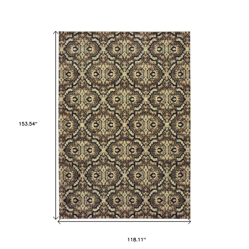 HomeRoots Geometric Distressed Area Rug image number 4