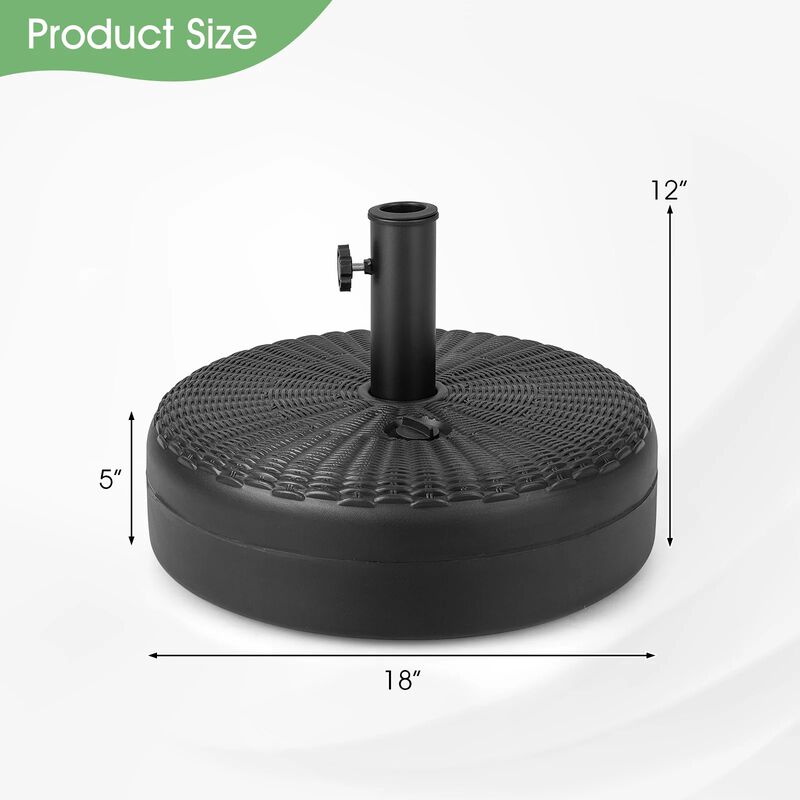 Mondawe 18 Inch Fillable Heavy-Duty Round Umbrella Base Stand