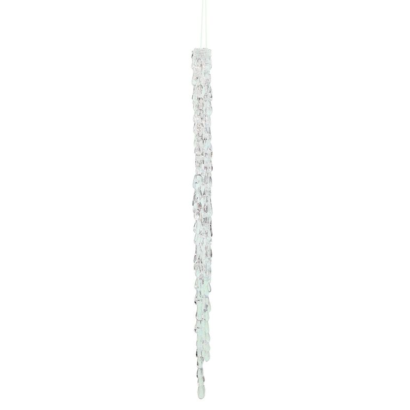 Vickerman 18" Clear Acrylic Icicle Christmas Ornament. 4 per Box. image number 0