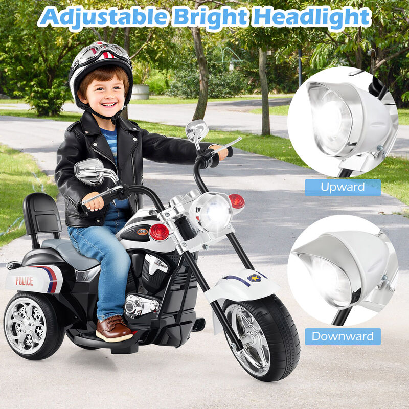 6V Toddler Electric Ride-On Bike with 3 Wheels, Horn and Front Headlight image number 3