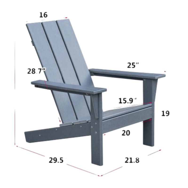 Hivvago All-Weather Patio Adirondack Chair image number 2