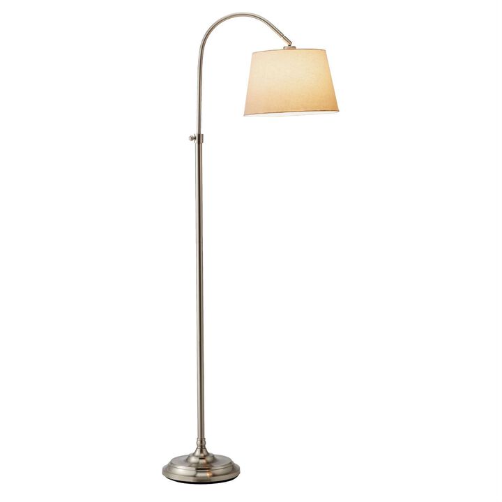 QuikFurn Elegant Arch Floor Lamp with White Linen Tapered Drum Shade