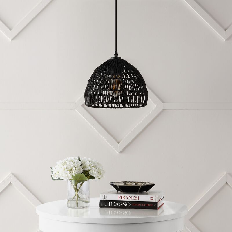 Campana 1-Light Bohemian Modern Woven Rope/Iron LED Pendant