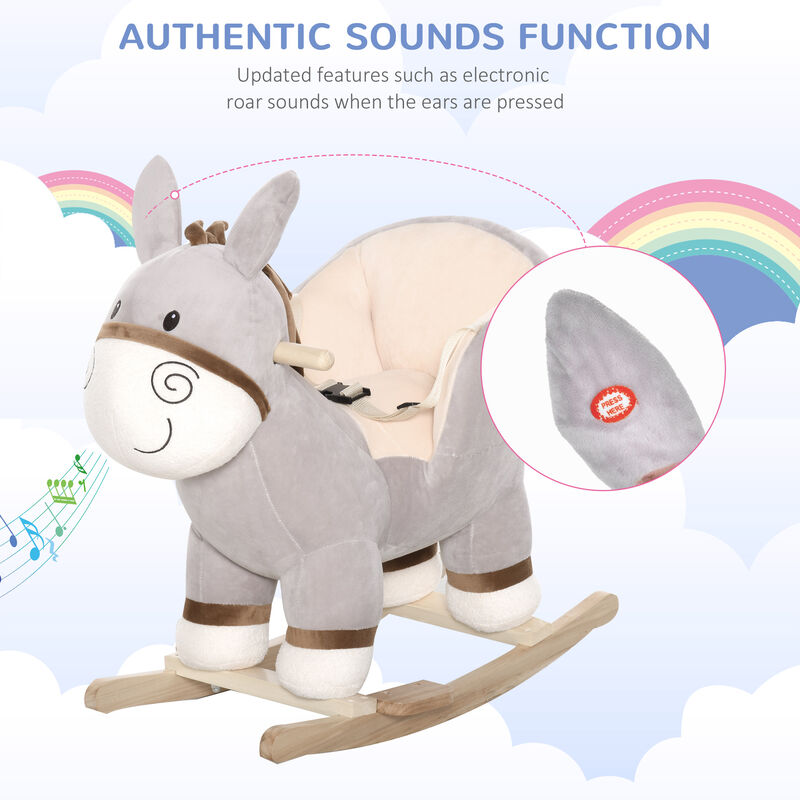 BreeBe Kids Ride-On Rocking Horse with Safety Belt image number 5