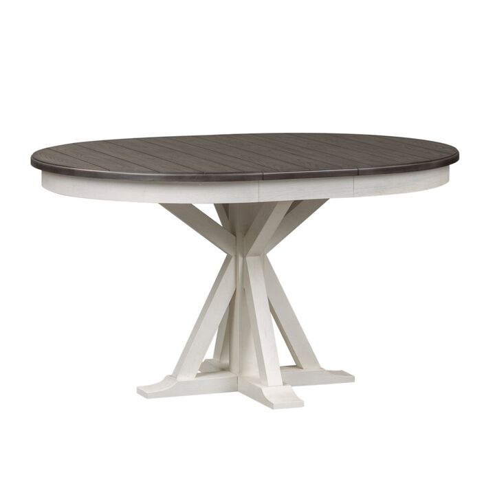 Liberty Furniture Pedestal Table in Poplar & Rubberwood Solids w Pine Veneer