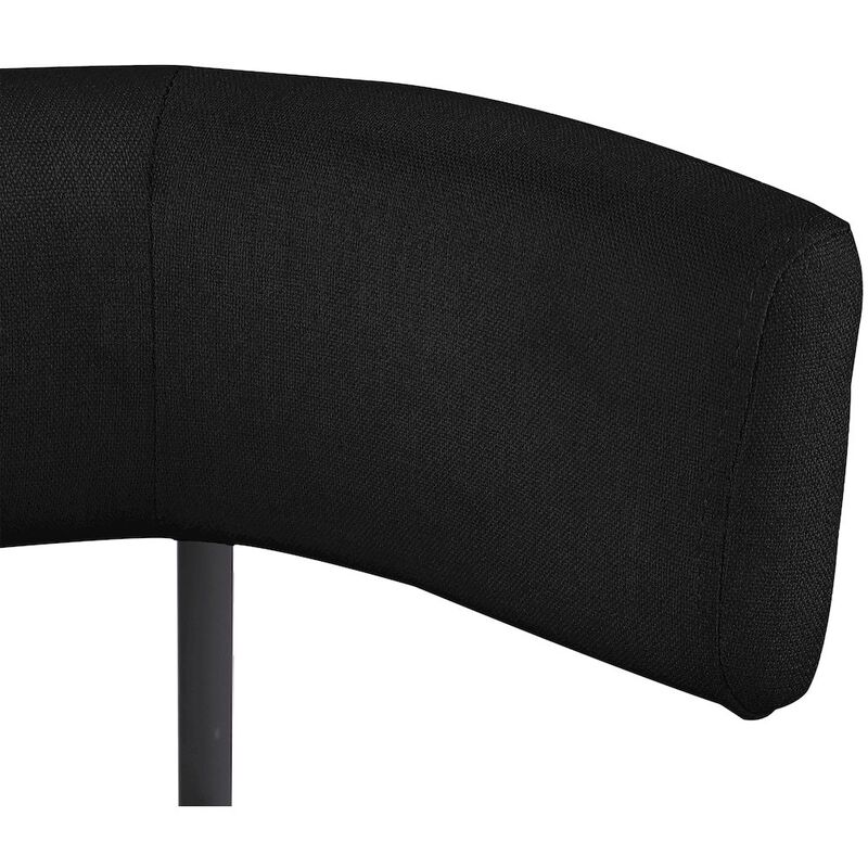 Meridian Furniture Rivage Black Durable Linen Textured Fabric Dining Chair, Set of 2