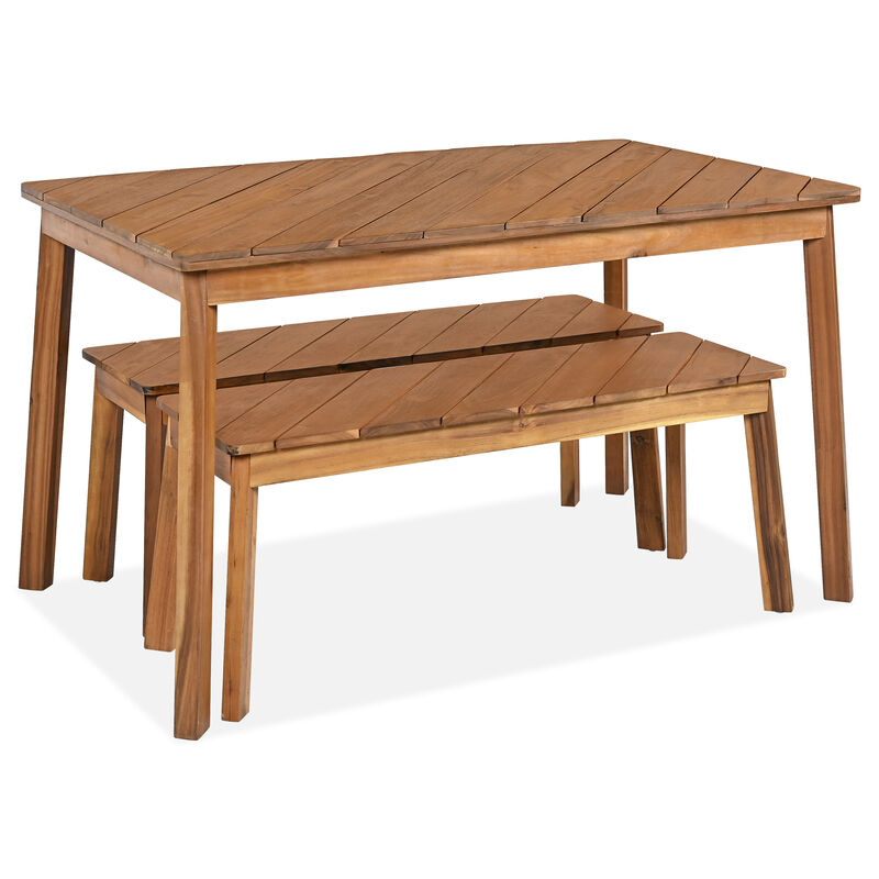 Whisen 3-Piece Outdoor Seating Sets Table & Bench Set for Patio Garden Poolside image number 3