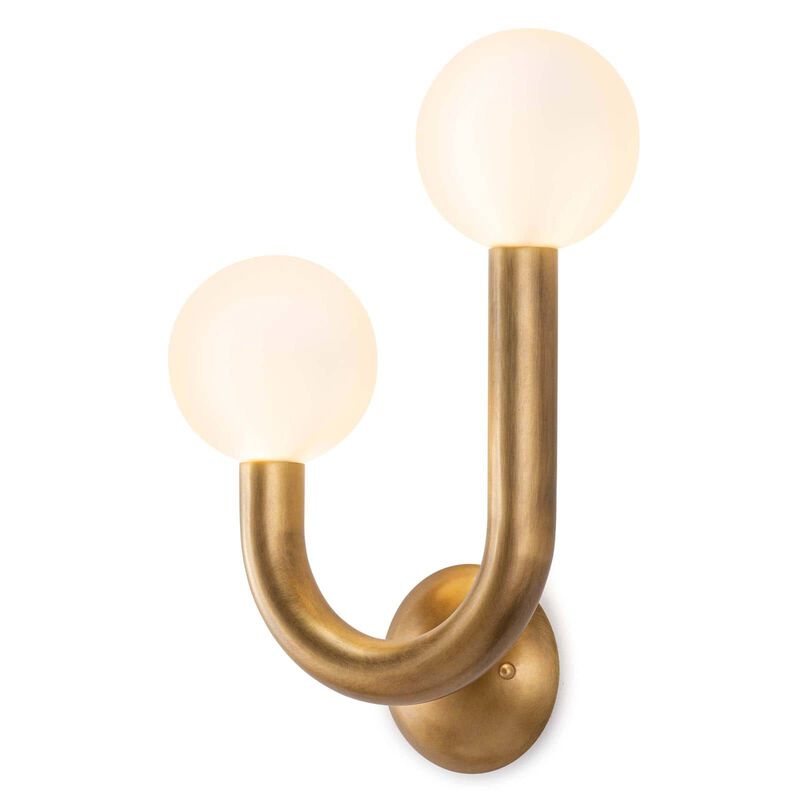 Happy Sconce Left Side in Natural Brass