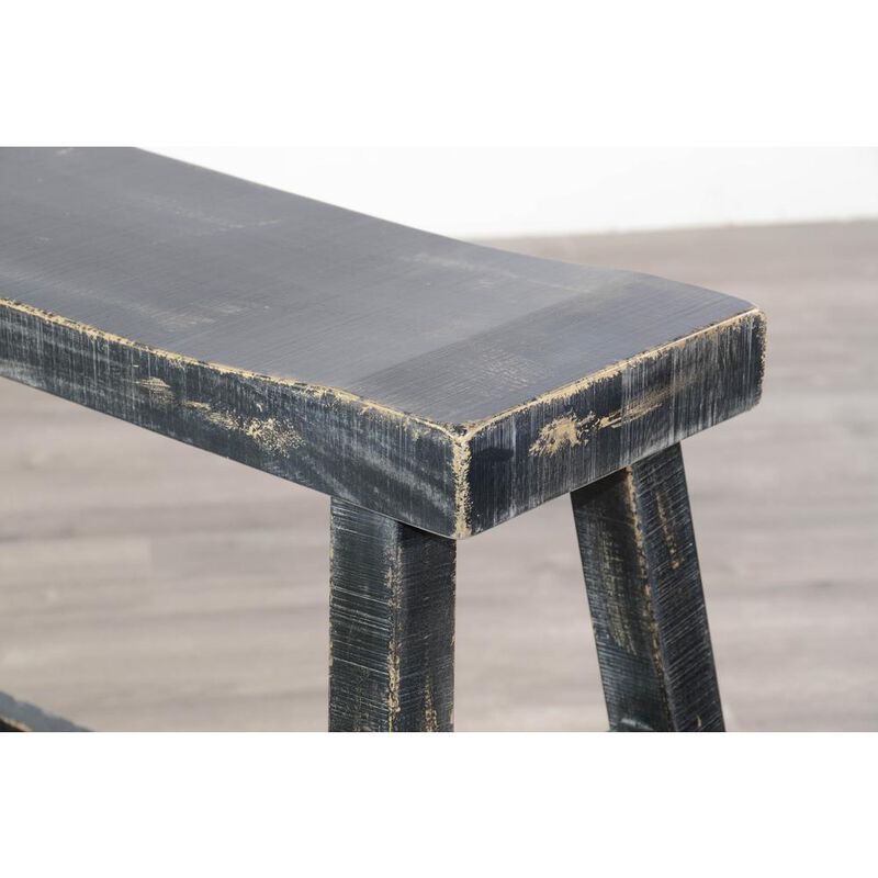Sunny Designs Black Sand 30'H Bench, Wood Seat