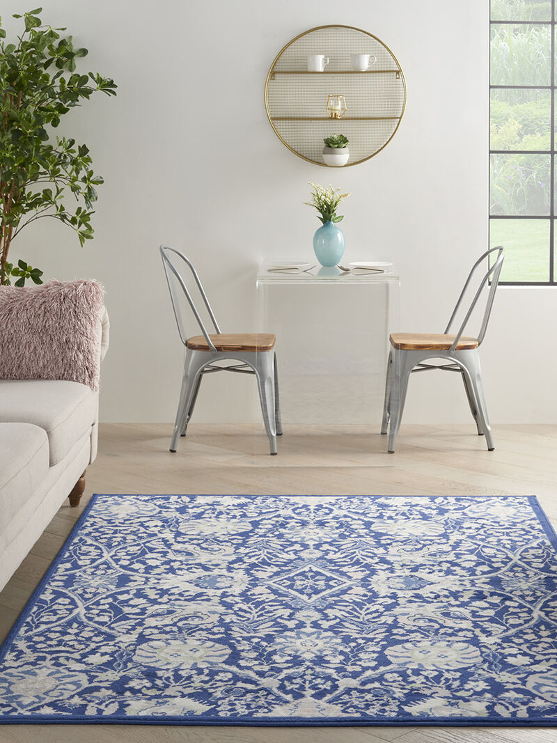 Whimsicle WHS10 Navy/Multicolor 5' x 7' Rug image number 1