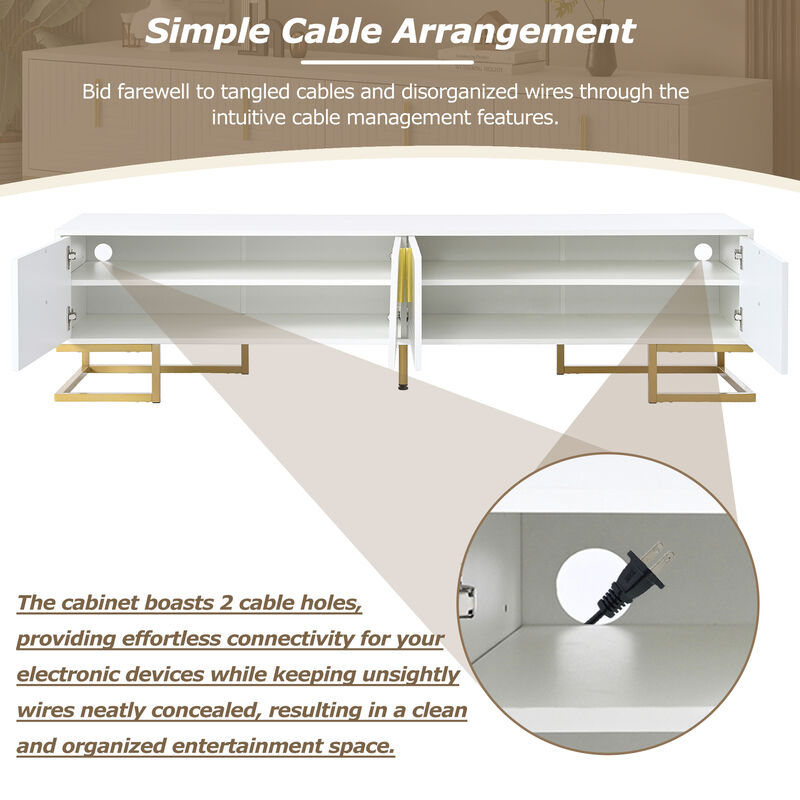 Merax Media Console Table with Cabinets TV Stand