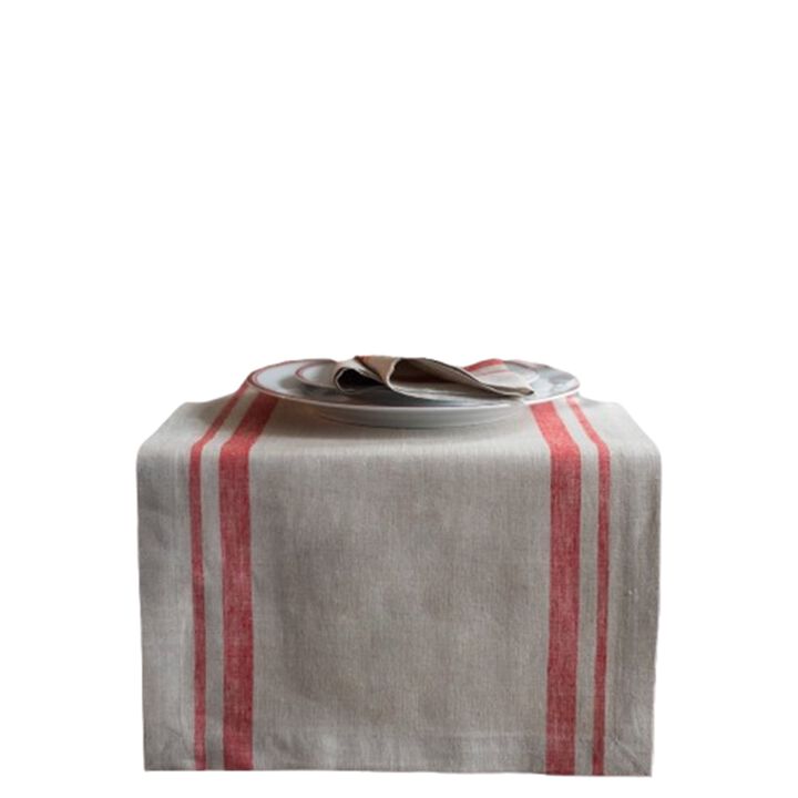 Solino Home 100% Pure Linen Table Runner - French Stripe