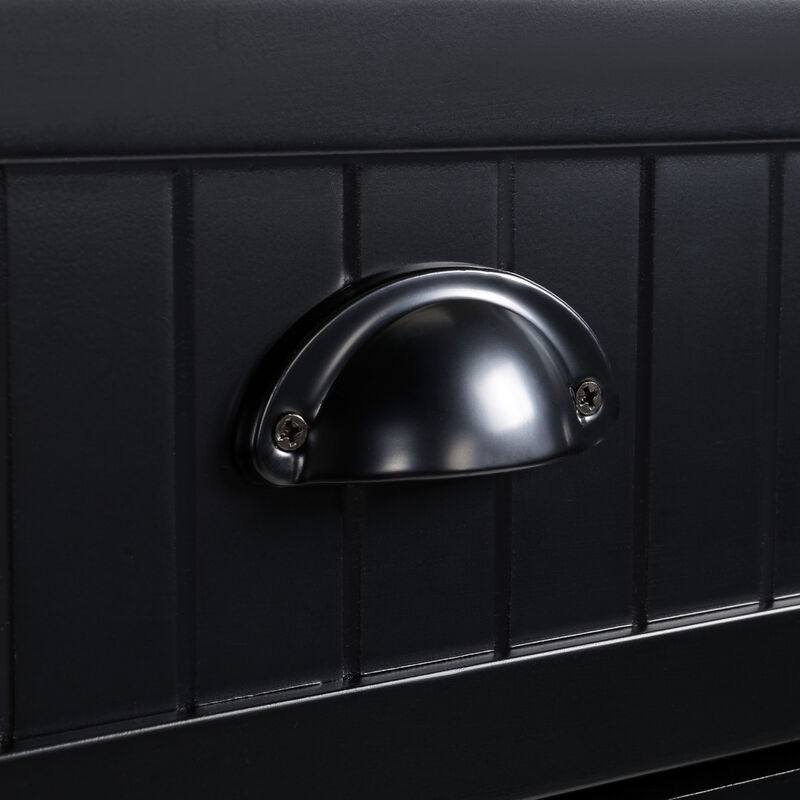 47" Farmhouse Style Kitchen Island Storage Cabinet w/ Drop Leaf Table Countertop