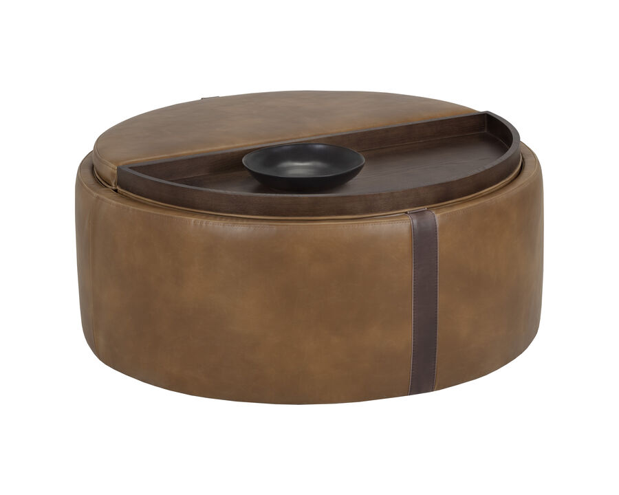 Delphine Wheeled Tobacco Tan / Autumn Chestnut Storage Ottoman