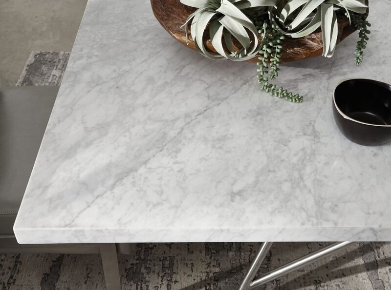Coral Marble Rectangular Dining Table