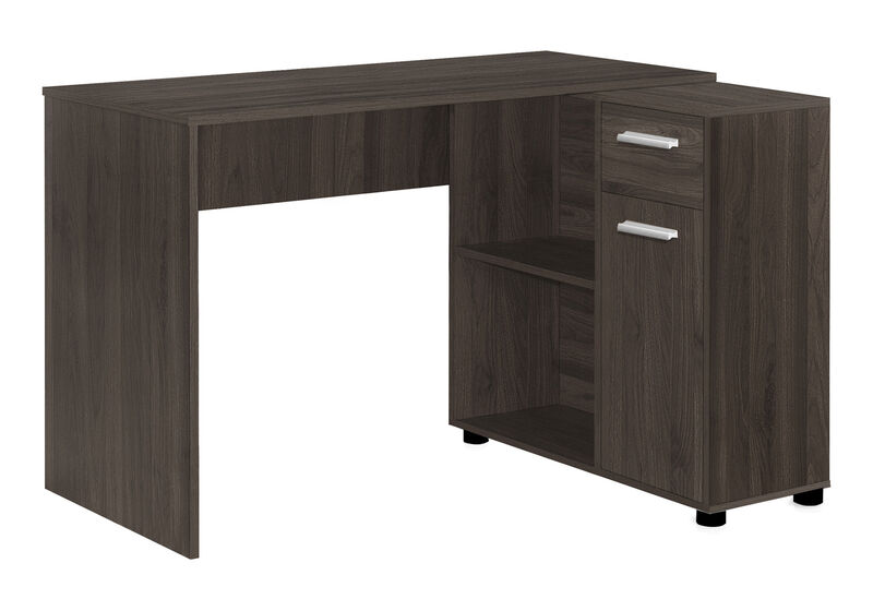 HomeRoots 46" Brown Wood L Shape Computer Desk image number 0