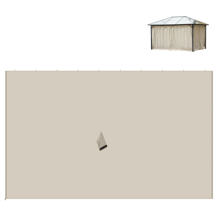 Outsunny 10' x 10' Universal Gazebo Sidewall Set with 4 Panels, 40 Hooks/C-Rings Included for Pergolas & Cabanas, Beige