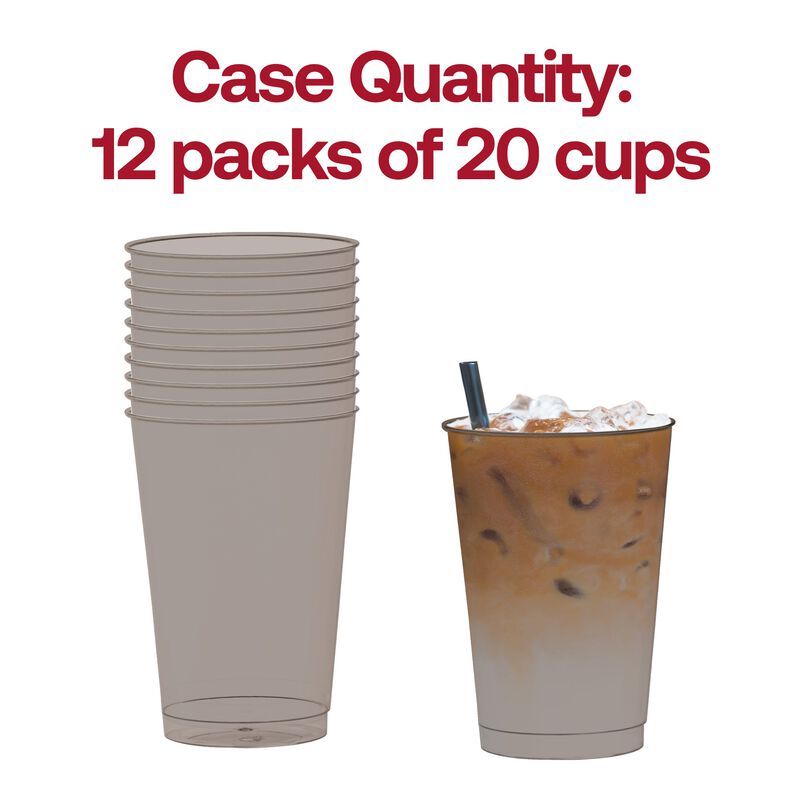 12 oz. Clear Black Plastic Party Cups (240 Cups) image number 4