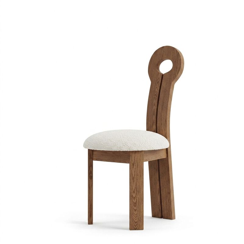 Upholstered Sculptural Modern Dining Chair (Set of 2) image number 0