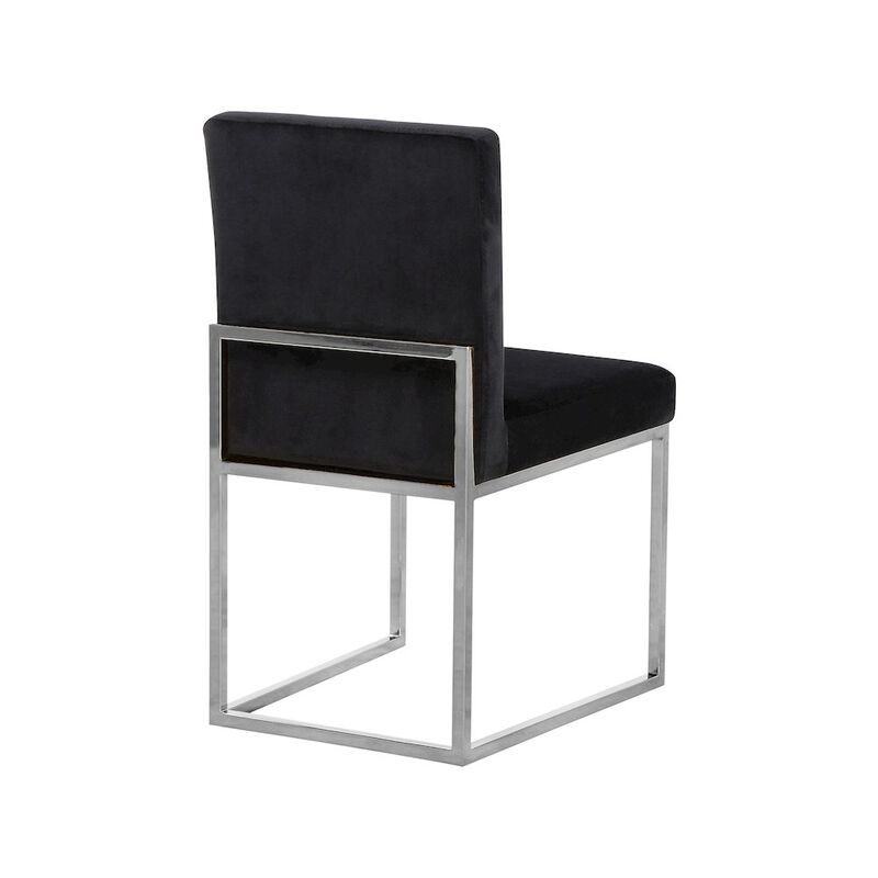 Meridian Furniture Giselle Black Velvet Dining Chair, Set of 2