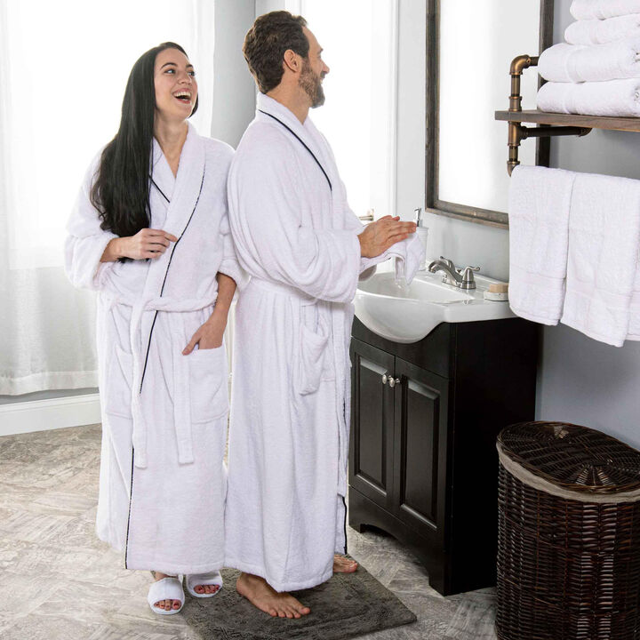 Cotton Embroidered Bath Robe with Letter Y for Men and Women