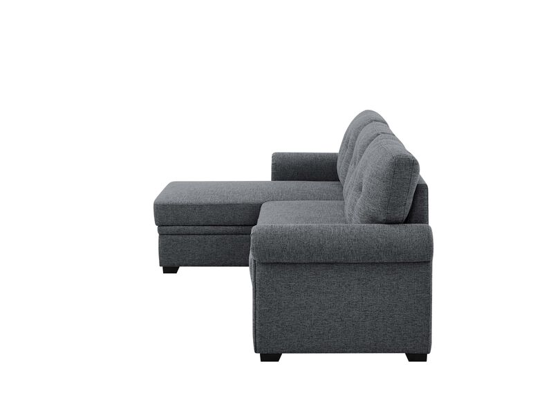 Nalkir 86 Inch Linen Blend Sleeper Sectional Sofa image number 5