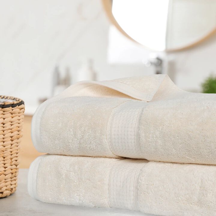 Egyptian Cotton Plush Bath Sheet Set of 2, Soft Absorbent Towels