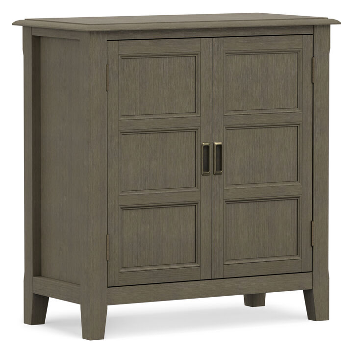 Burlington SOLID WOOD 30 inch Wide Transitional Low Storage Cabinet in Farmhouse Grey