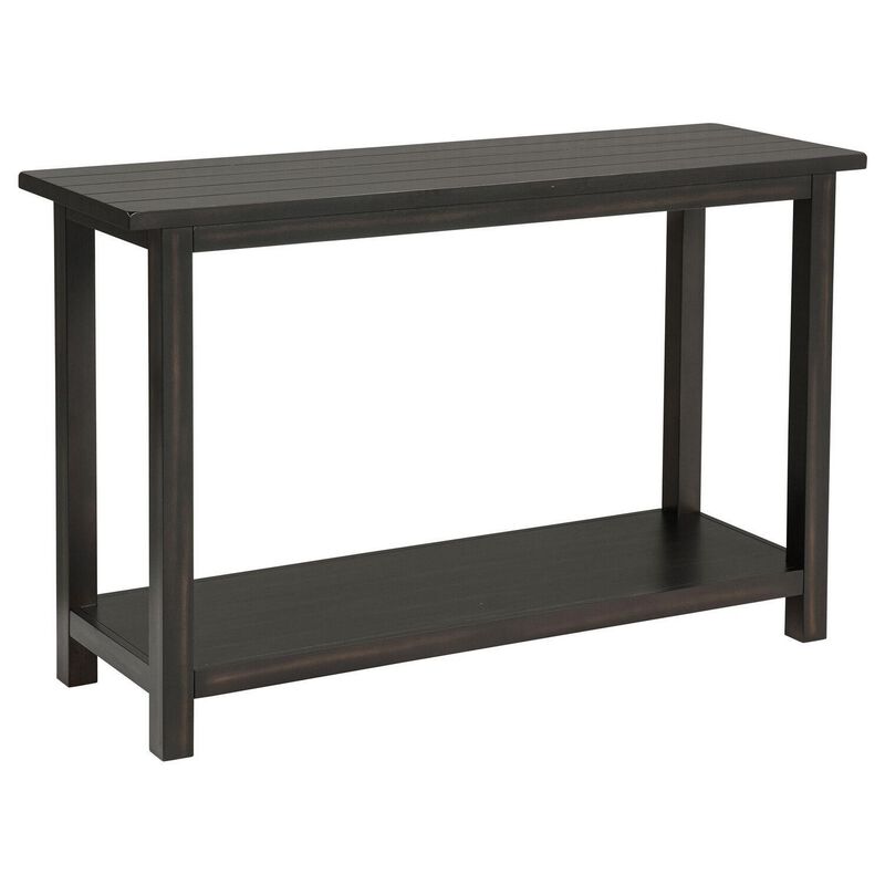 Ayne Console Table, 1 Bottom Shelf, Classic Black Wood Frame, 47 Inch