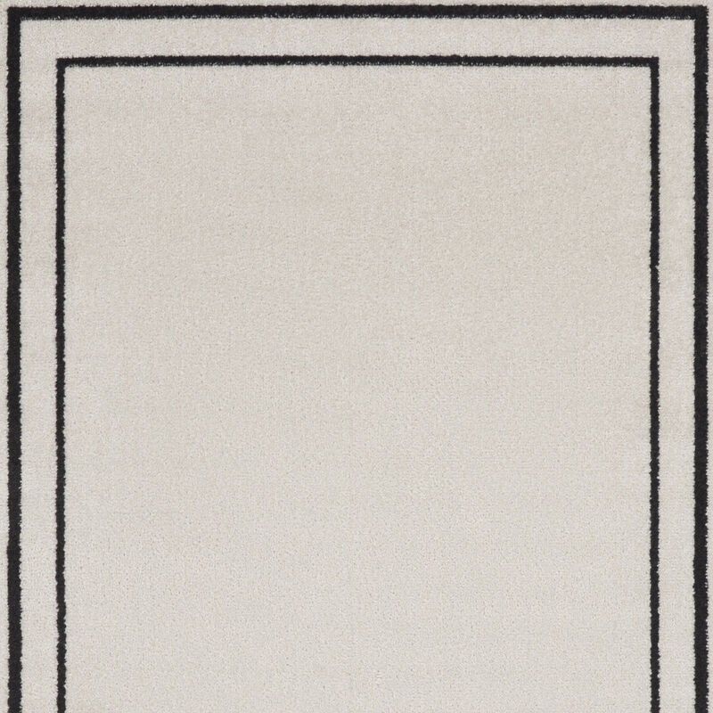 HomeRoots 2' X 4' Ivory And Black Indoor Outdoor Area Rug image number 2
