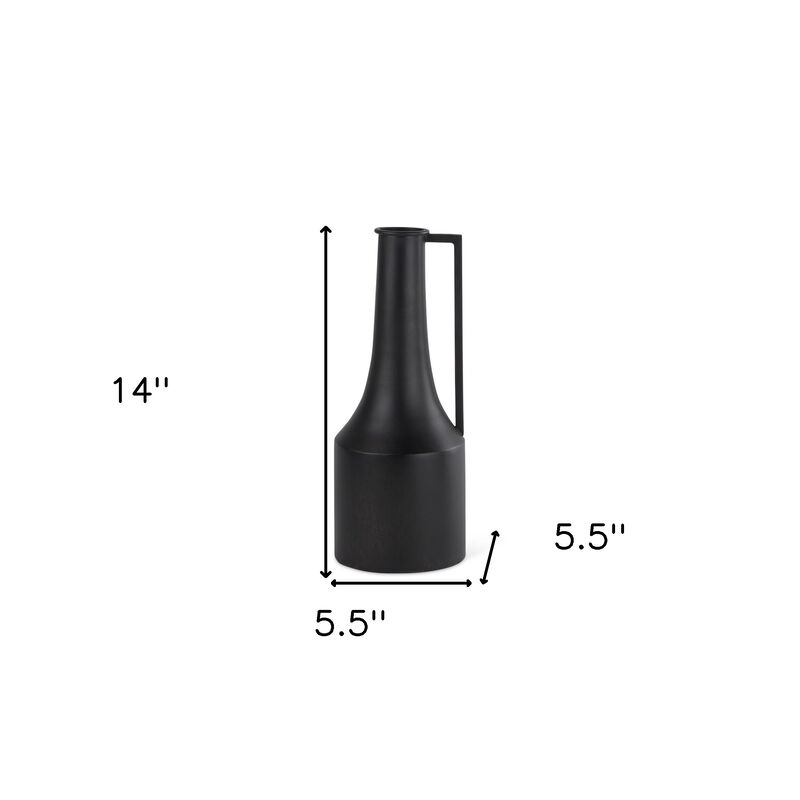 HomeRoots 14" Black Metal Jug Vase image number 3