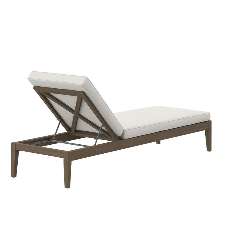 Modway Northlake Outdoor Patio Teak Chaise Lounge image number 7