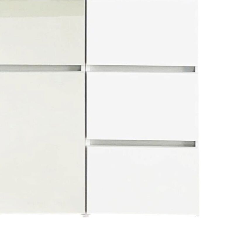 Ely Closet Cabinet Set, Center Mirror Front, 7 Drawers, 71 Inch, White