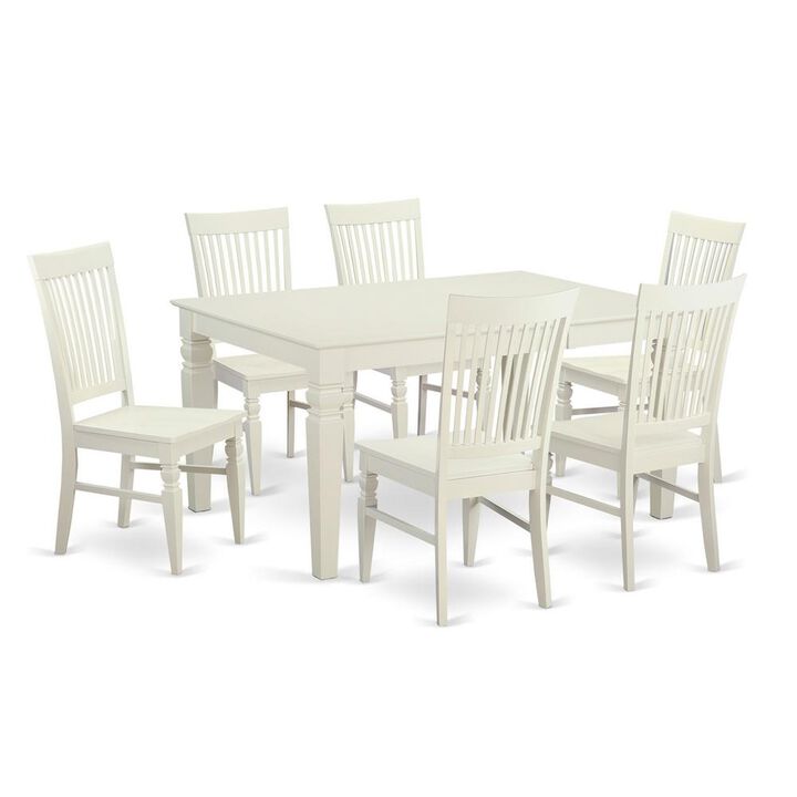 East West Furniture 7  Pc  Dining  room  set-Dining  Table  and  6  Dining  Chairs