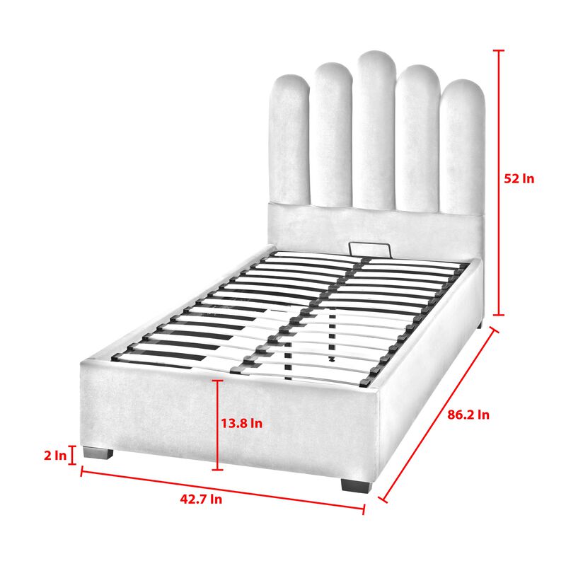 Inspired Home Goldy Velvet Platform Bed