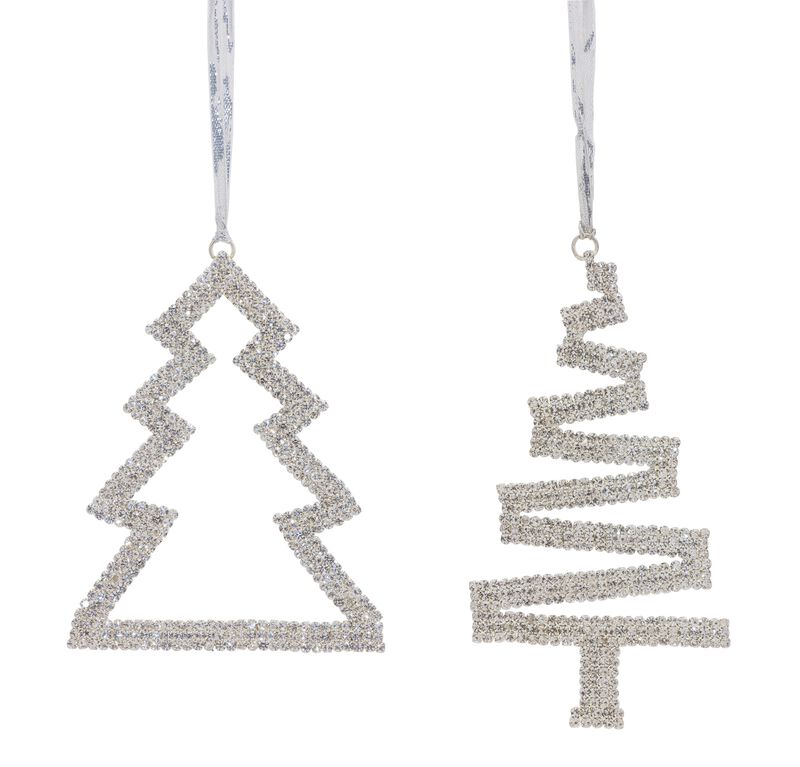 Jewel Tree (Set of 6) 4.75"H, 5.75"H Iron/Glass