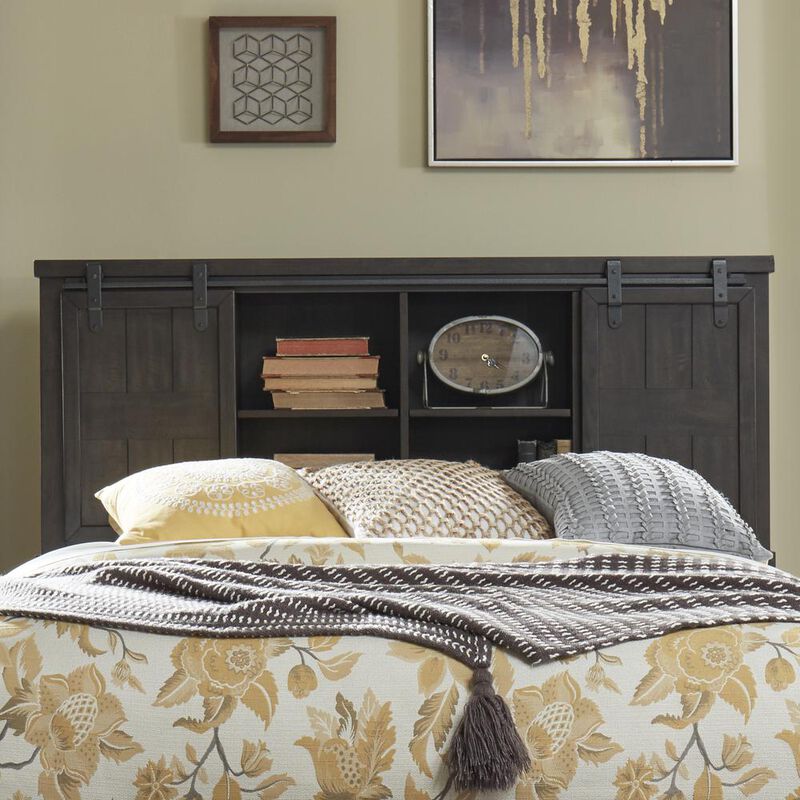 Liberty Furniture Thornwood Hills King Panel Headboard in Rock Beaten Brown w/ Saw Cuts image number 5