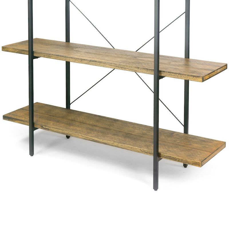Glamour Home Amrit 84.5&rdquo; Wood Shelf Metal Frame Etagere Bookcase Five-shelf Media Center