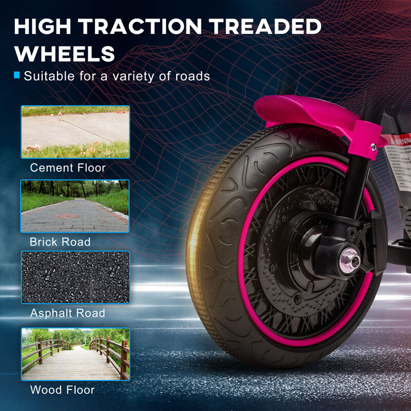 BreeBe 6V Kids Motorcycle w/ Training Wheels, Single-Button Start image number 5
