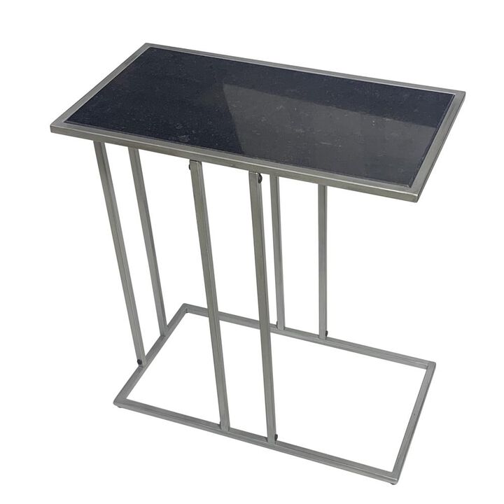 Carolina Living Serena End Table - Black Marble - Industrial