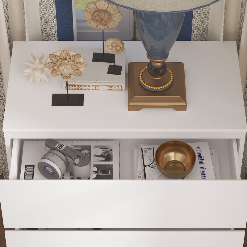 3-Drawer White Wood Chest of Drawers Bedside Table Storage Dresser Freestanding Cabinet 30.3 in. W x 32.3 in. H x 15.7 in. D