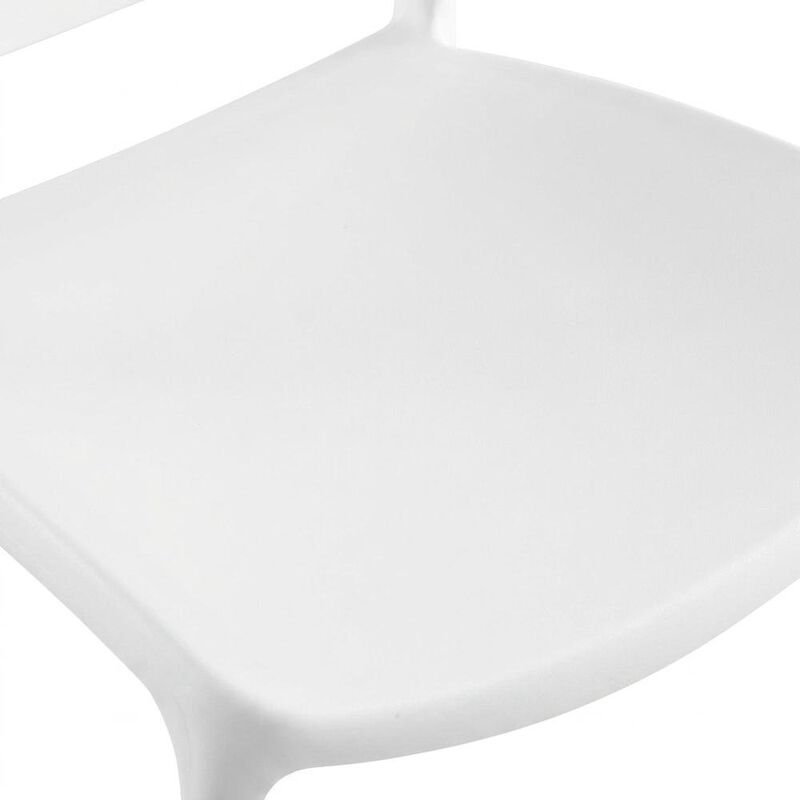 Stackable Plastic Dining Chair for Kitchen and Dining Room Table Sets, White image number 3