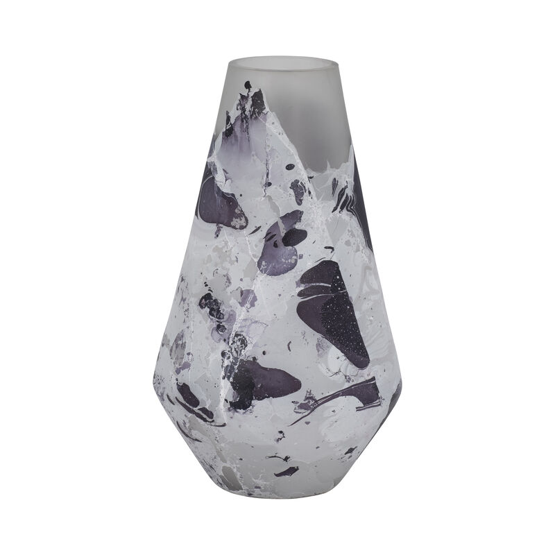 Glass, 11" Fog Shadow Vase, White image number 0
