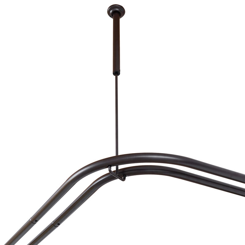 Rustproof Aluminum Double L-Shaped Shower Curtain Rod image number 4