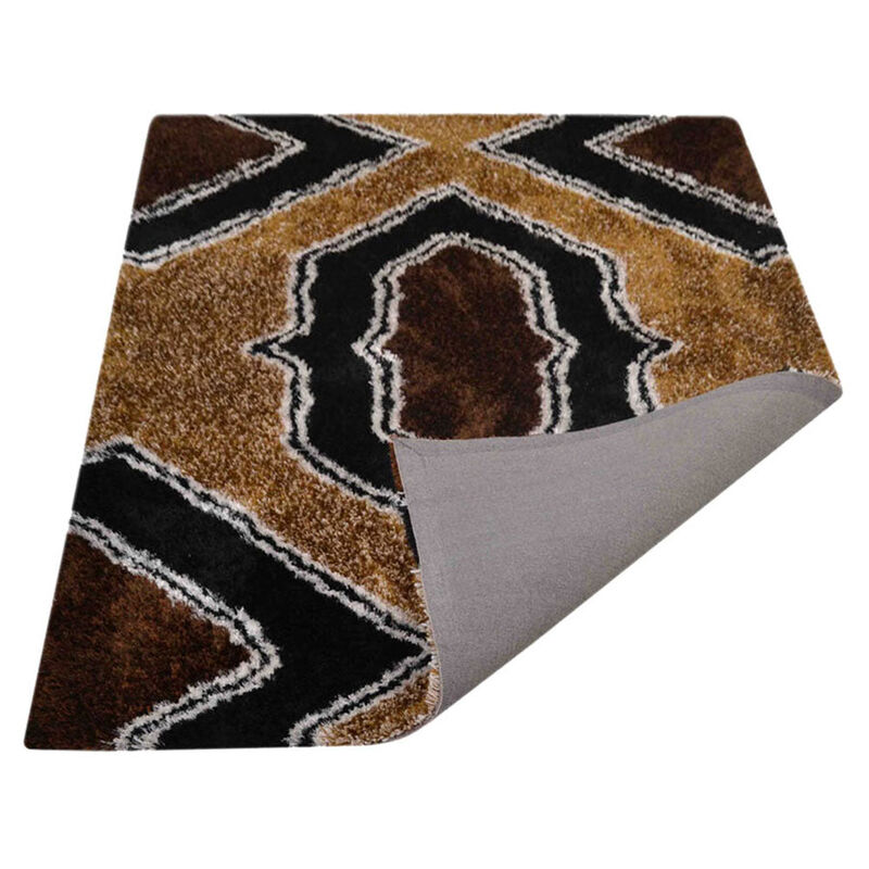 RUGSOTIC CARPETS HAND TUFTED SHAG POLYESTER ECO-FRIENDLY AREA RUGS  - Rectangle, Size, Geometric Modern Design, High Pile Thick Handmade Anti Skid Rugs for Living Room K00043 image number 4